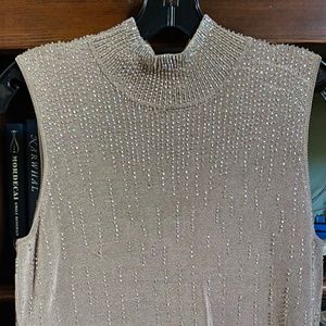 DESIGNER MOCK TURTLENECK JEWEL TOP